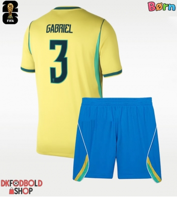 Brasilien Gabriel Magalhaes #3 Hjemmebanesæt Børn VM 2026 Kort ærmer (+ korte bukser)
